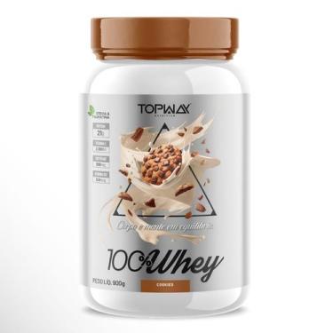 Imagem de Suplemento whey protein 100% concentrado pote 900g topway sabor Cookie