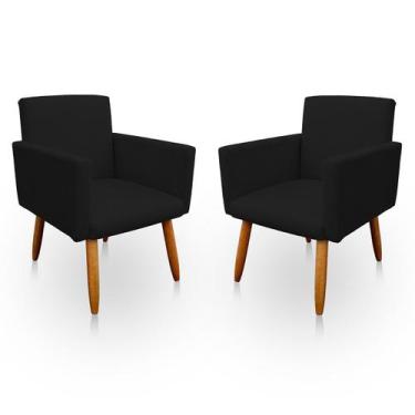 Imagem de Kit 2 Poltrona Decorativa Nina para Sala e Quarto Suede - LH Decor - L