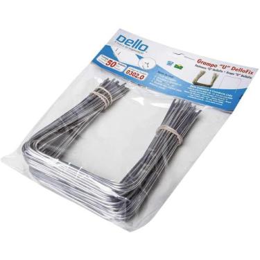 Imagem de Grampo Trilho Metal Grampo U Sem Trilho Prata Com 50 Un - Dello