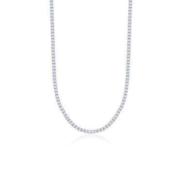 Imagem de Colar Riviera 4 Garras Zircônias Brancas 3mm com 42CM-Unissex