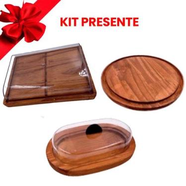 Imagem de OFERTA KIT 3pçs, Porta Frios Médio 21X16,5cm, Manteigueira e Tabua Red