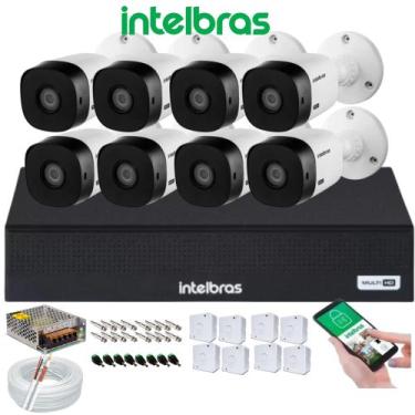 Imagem de Kit Intelbras 8 Câmeras Vhc 1120 20m Dvr De 8 Canais 1008C+8 Caixa Pro