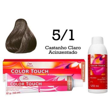 Imagem de Tonalizante Color Touch 5.1 Castanho Claro Acinzentado Emulsão Ox  Wel
