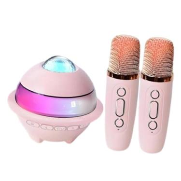 Imagem de Generic Mini Caixa de Som para Karaokê: Leve e Multifuncional, com Microfone e Portátil, Ideal para Festas Atividades ao Ar Livre, Rosa