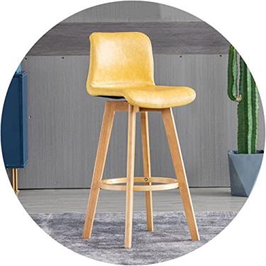 Imagem de Cadeiras giratórias de borracha com encosto estofado e apoio para os pés - Bancos altos para balcão de cozinha, sala de jantar e ilha - Banquetas de bar elegantes e confortáveis