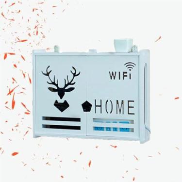 Imagem de Wzglod Caixa de roteador, caixa de armazenamento para roteador WiFi, caixa organizadora de controle remoto WiFi, caixa de armazenamento para console de jogos, equipamentos de mídia de streaming