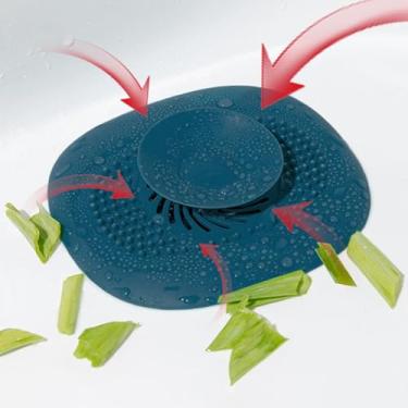 Imagem de Pacote com 2 coletores de ralo de silicone para pia e banheira - conjunto de coadores de cabelo versáteis em 2 cores, fácil de limpar, ótimo para banheiro, cozinha, chuveiro