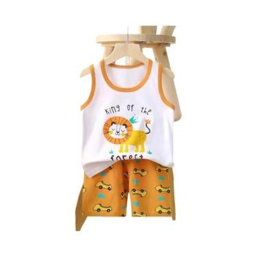 Imagem de Pijama Infantil De Algodão Com Desenho De Dinossauro, Conjunto De 2 Pe