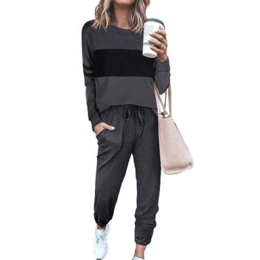 Imagem de Conjunto Deportivo PRETTYGARDEN 2 Piezas Gris Oscuro Talla S