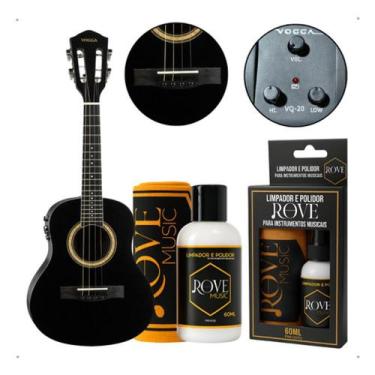 Imagem de Cavaco Eletrico Vogga Vcc610eq Bk Preto + Polidor Rove