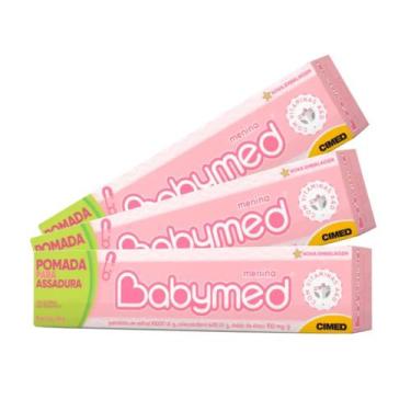 Imagem de Pomada De Assaduras Kit Com 3 Bisnagas De 45g Cada Rosa - Babymed