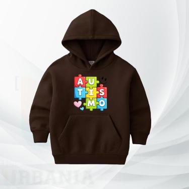 Imagem de Moletom Infantil Autismo com Capuz Moleton Canguru Flanelado Conscientização TEA Inverno-Unissex