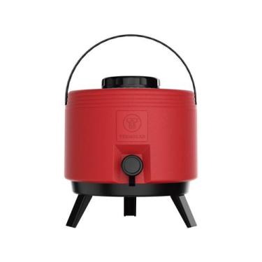 Imagem de Garrafao Botijao 6 Litros C/ Torneira E Tripe Vermelho Termolar, 6L, V