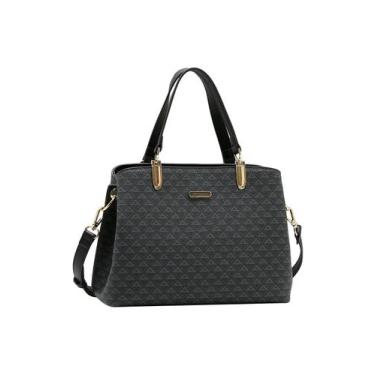 Imagem de Bolsa Feminina Tote Transversal Chenson 3485624 Monograma Cor:Preto, P