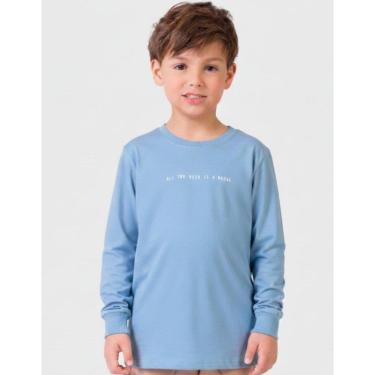 Imagem de Camiseta Estampada Com Punhos Elegante Quentinho Dia a Dia Inverno Frio - Menino 4 a 14 anos-Masculino