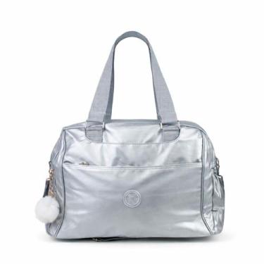 Imagem de Bolsa Mala de Mão Feminina Grande Metalizada com Alça Viagem Academia 