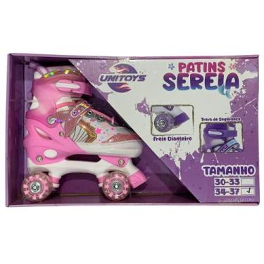Imagem de Patins Quad Sereia Rosa com Luz 34-37 Unitoys 