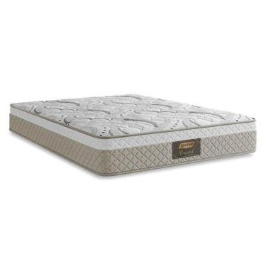 Imagem de Colchão Casal Queen Cristal Molas Ensacadas 158x198x23cm Bege / Branco