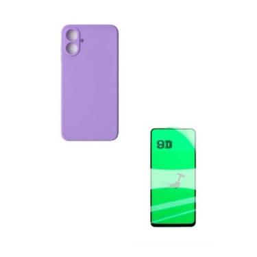 Imagem de Película de Cerâmica 9D + Capinha Case Aveludada Lilás Para Galaxy A07