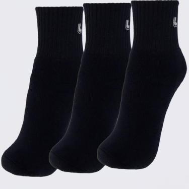 Imagem de Kit Meia Lupo AM Sport Cano Médio 3 Pares Preta, 37-40