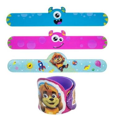 Imagem de Régua Silicone Bracelete - Boo e Lupi - 1unidade Rosa, Pink, Verde e A