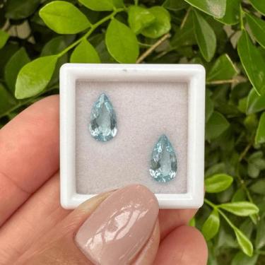 Imagem de Água Marinha Azul Gota Par 2,15ct - SP GEMAS
