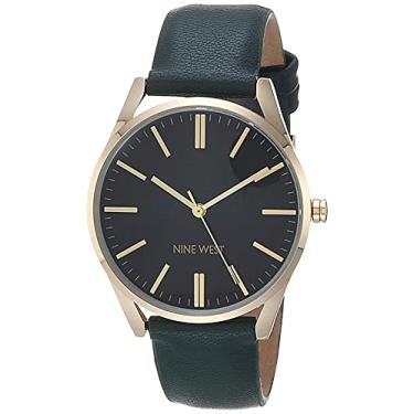 Imagem de Nine West Relógio de pulseira feminino, Verde/dourado, Japonês