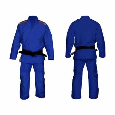 Imagem de Kimono Judô Trançado Diamante Adulto Marca Aranha, A0, Azul