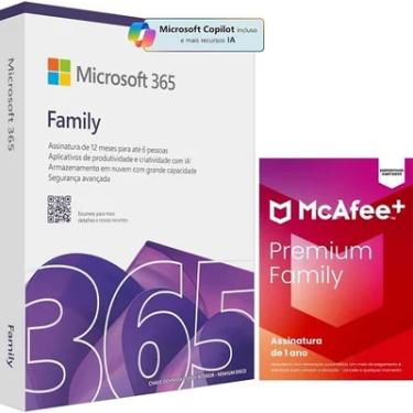 Imagem de Microsoft Office 365 Family Com Mcafee Premium Family - Midia Fisica