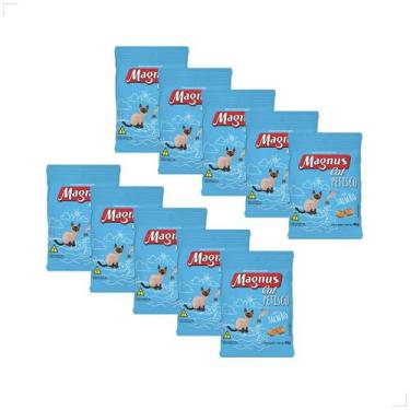 Imagem de Kit 10 Magnus Cat Petisco para Gatos Adultos 40g - Adimax, Salmão