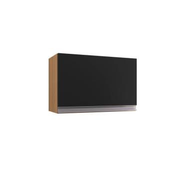 Imagem de Aéreo Geladeira Andreia 1 Porta com Prateleira MDP 60CM Amêndoa e Preto AJL Móveis