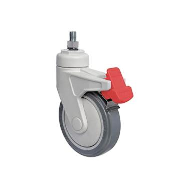 Imagem de Rodízio Giratório Espiga Roscada 4" Com Freio Série Evolution GNRE 412 BPE FP Schioppa