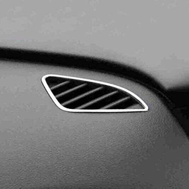 Imagem de MVMTVT para Audi Q3 2013 2014 2015 2016 Acessórios Estilo de Carro ABS Cromado Painel Frontal Ar-Condicionado Tomada Moldura Painel Cobertura Acabamento
