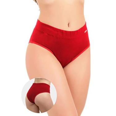 Imagem de Calcinha IMI Lingerie Pós Parto Algodão Gestante Maternidade Cintura Cós Alto Silvana cor:Vermelho;tamanho:M