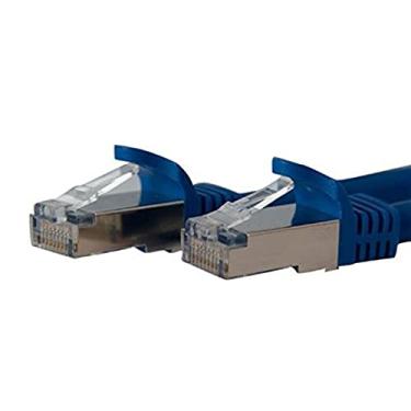 Imagem de StarTech. Cabo Ethernet CAT6a de 2,1 m - Cabo de patch PoE RJ45 100W blindado de 10 Gigabit - Cabo de rede STP 10 GbE com alívio de tensão - Testado/Fiação Blue Fluke é certificado UL/TIA (C6ASPAT7BL)