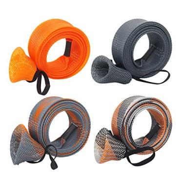 Imagem de Capa para varão de pesca Beetwo, pacote com 4 luvas protetoras para varão de pesca com cordão para braguilha, rotação, fundição, vara de pesca marítima