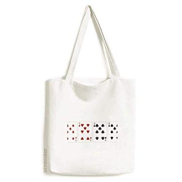 Imagem de Bolsa de lona com estampa de clube de 7 corações, bolsa de compras casual