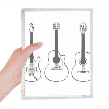 Imagem de Caderno de guitarra com combinação de instrumentos musicais para guitarra, diário de folhas soltas recarregáveis, artigos de papelaria