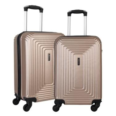 Imagem de Kit Conjunto de Malas de Bordo P/Viagem Fibra Rígida Rodas 360°