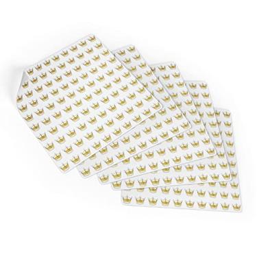 Imagem de Kit 5 Cartelas Adesivo Coroa (500 Unid) para cartões fidelidade, selo, visto, carimbo