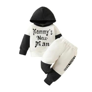 Imagem de Adokioths Conjunto de 2 peças de moletom infantil com capuz e manga comprida para bebês meninos, Homenzinho e cinza escuro, 12-18 Meses
