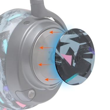 Imagem de Placas de alto-falante lateral WC para fones de ouvido Arctis Nova da Wicked Cushions | Compatível com Arctis Nova Pro Wireless/Pro Wired/Nova 7/7x / 7p | Preto dos anos 90