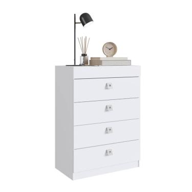 Imagem de Cômoda com 4 Gavetas Art In Móveis Lock Branco