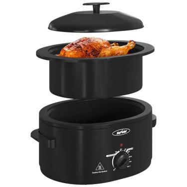 Imagem de Panela Elétrica 7,5L com Tampa Auto-alinhante, Panela e Rack Removíveis, 110V 1000W, Sunvivi, Preta