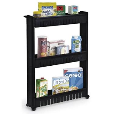 Imagem de Prateleira Multiuso com Rodízios Arthi | Três Andares Armazenamento Organizado | Facilita a Locomoção e Limpeza | Otimiza Espaço | Plástico Resistente | | Ideal para Qualquer Ambiente