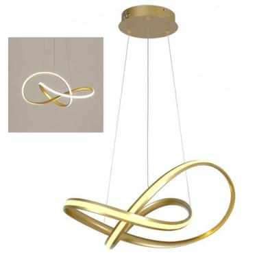 Imagem de Lustre Pendente 3000K LED Arco Infinito Iluminaçao Sala Quarto Hall de