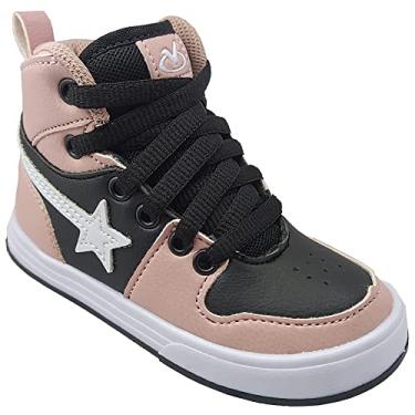 Imagem de Tênis Infantil Feminino Cano Alto Basquete Bota Via Vip Tamanho:30;Gênero:Meninas