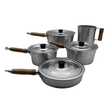 Imagem de Jogo Misto Panelas Canecão Frigideira Alumínio Grosso 5 Pçs - Alumínio