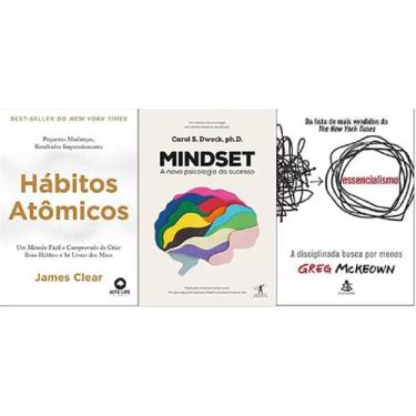 Imagem de Kit 3 Livros Hábitos Atômicos + Mindset + Essencialismo - Alta Life
