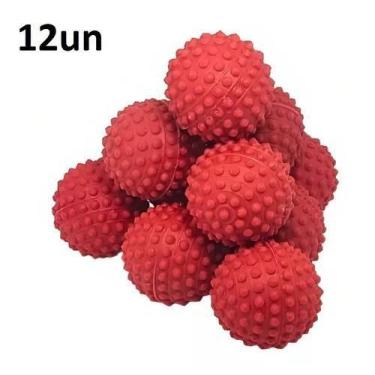 Imagem de Kit 12 Bolinha Cravo Fisioterapia Anti Stress Mão Bola Pet Massageador
